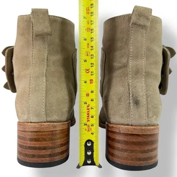 Sendra Western Moto Buckle Ankle Boots Tan Suede Triple Strap Women’s 9.5 - Picture 9 of 13